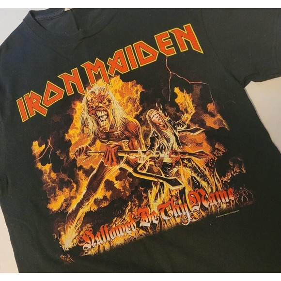 Iron Maiden Hallowed Be Thy Name T Shirt Small Black 2013 Retro - Picture 7 of 7